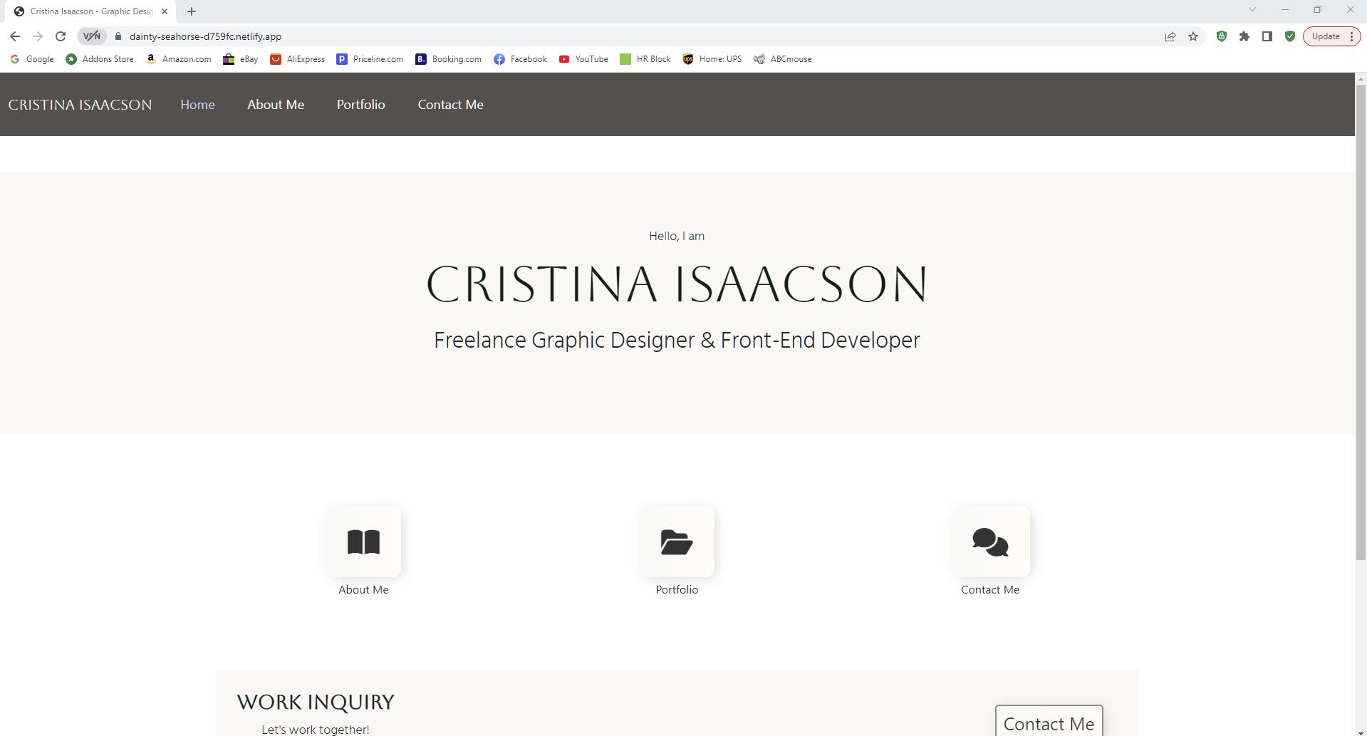 Screenshot image Cristina's Online Portfolio